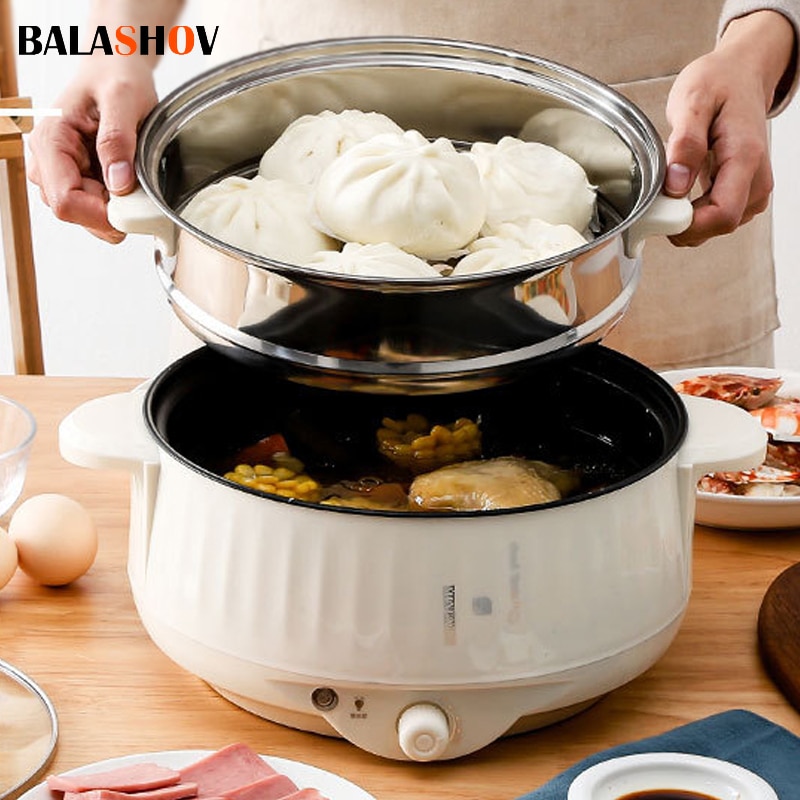 Crepe Pan Nonstick - หม้อหุงข้าวอเนกประสงค์หม้อหุงข้าวชั้นเดียว/สองชั้นขนาด220โวลต์1-2คนในครัวเรือนหม้อหุงข้าวไม่ติดกระทะอุปกรณ์ทำอาหาร