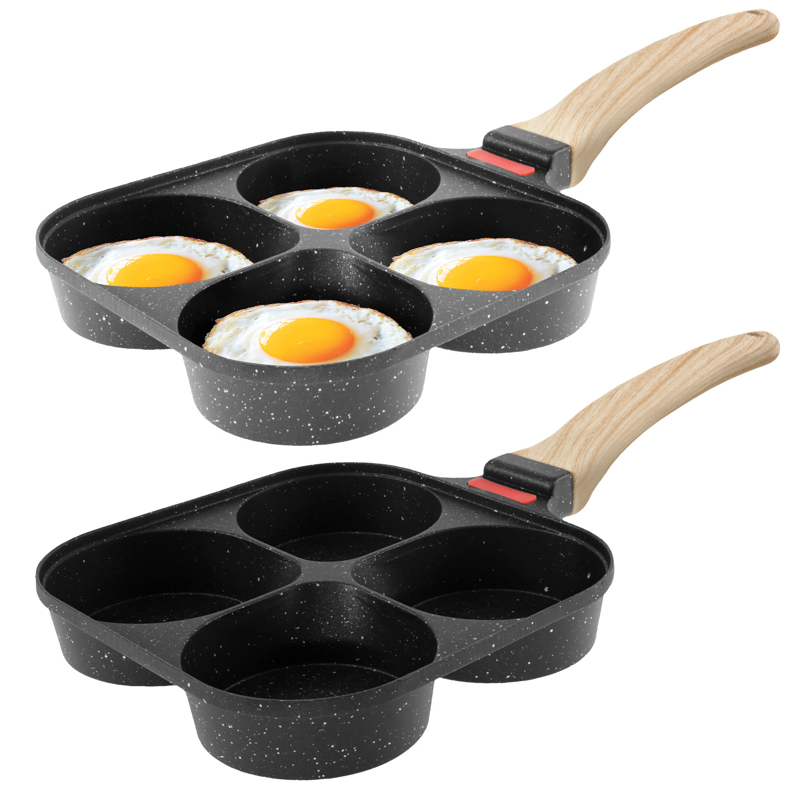 Crepe Pan Nonstick - กระทะทอดไข่ กระทะแพนเค้กแบบไม่ติดกระทะ 4 ช่อง อุปกรณ์ทำอาหาร กระทะแพนเค้ก