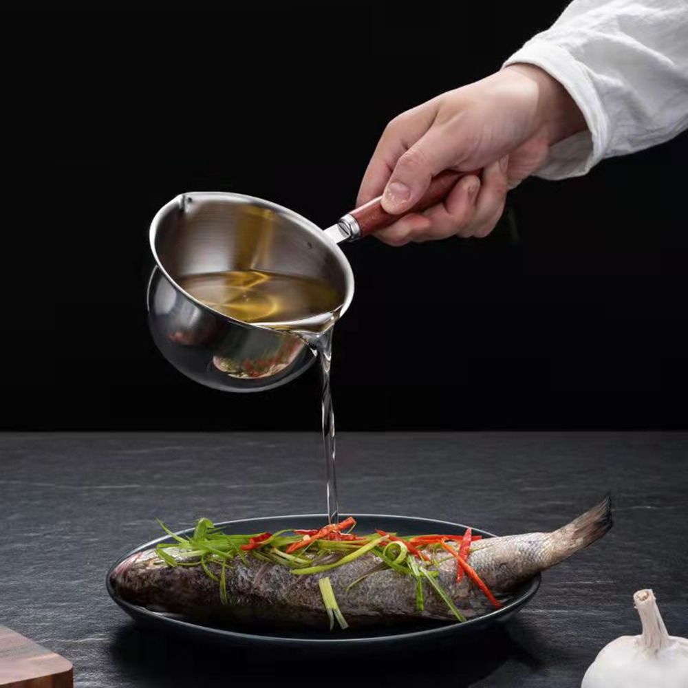 Crepe Pan Nonstick - หม้อปรุงอาหารอเนกประสงค์แบบไม่ติดกระทะ ด้ามจับไม้ หม้อทอด หม้อละลายช็อกโกแลต หม้อซอสขนาดเล็ก หม้อนม