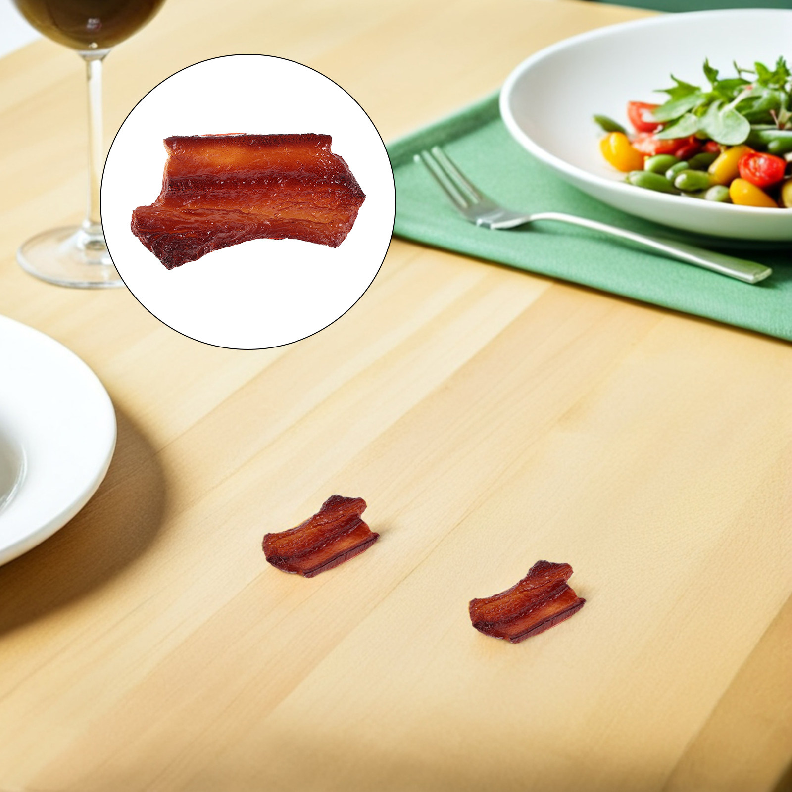 Home Cooking Menu - 5 ชิ้น หน้าท้องหมูสีแดงจำลองเสมือนจริง สำหรับใช้เป็นพร็อพอาหารปลอมสำหรับร้านอาหาร แสดงเมนู ถ่ายภาพ