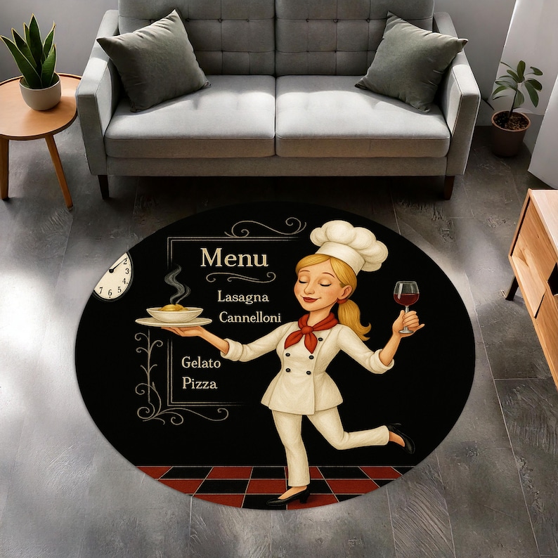 พรมครัวทรงกลมลายเชฟสีบลอนด์ ดี - Home Cooking Menu บทวิจารณ์และราคา