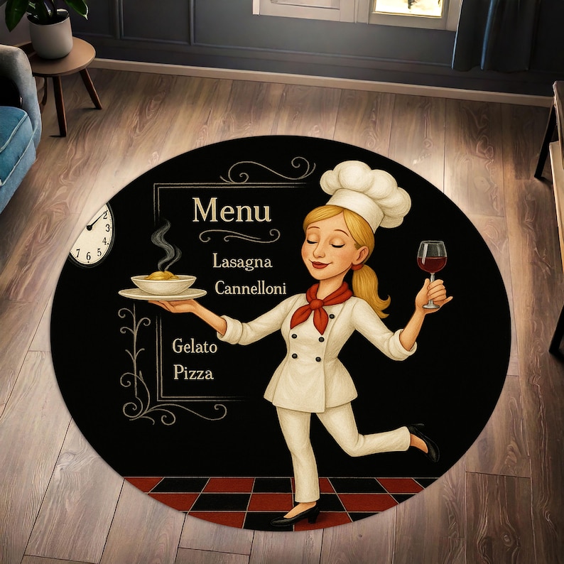พรมครัวทรงกลมลายเชฟสีบลอนด์ ดี - Home Cooking Menu บทวิจารณ์และราคา