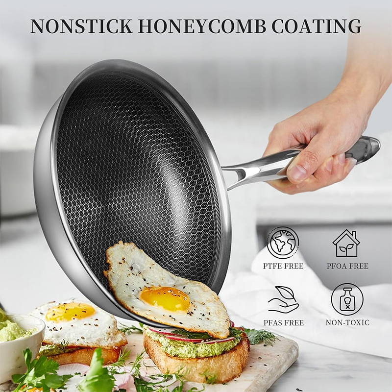 กระทะสแตนเลสพร้อมฝาปิดรังผึ้งก - Crepe Pan Nonstick บทวิจารณ์และราคา